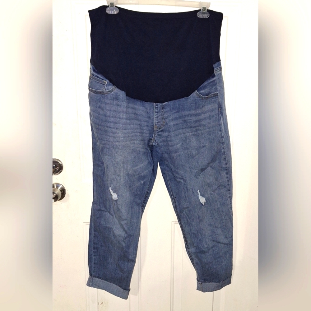 Like New Maternity Jeans~Blue~Distressed~Time and Tru~XXL~20